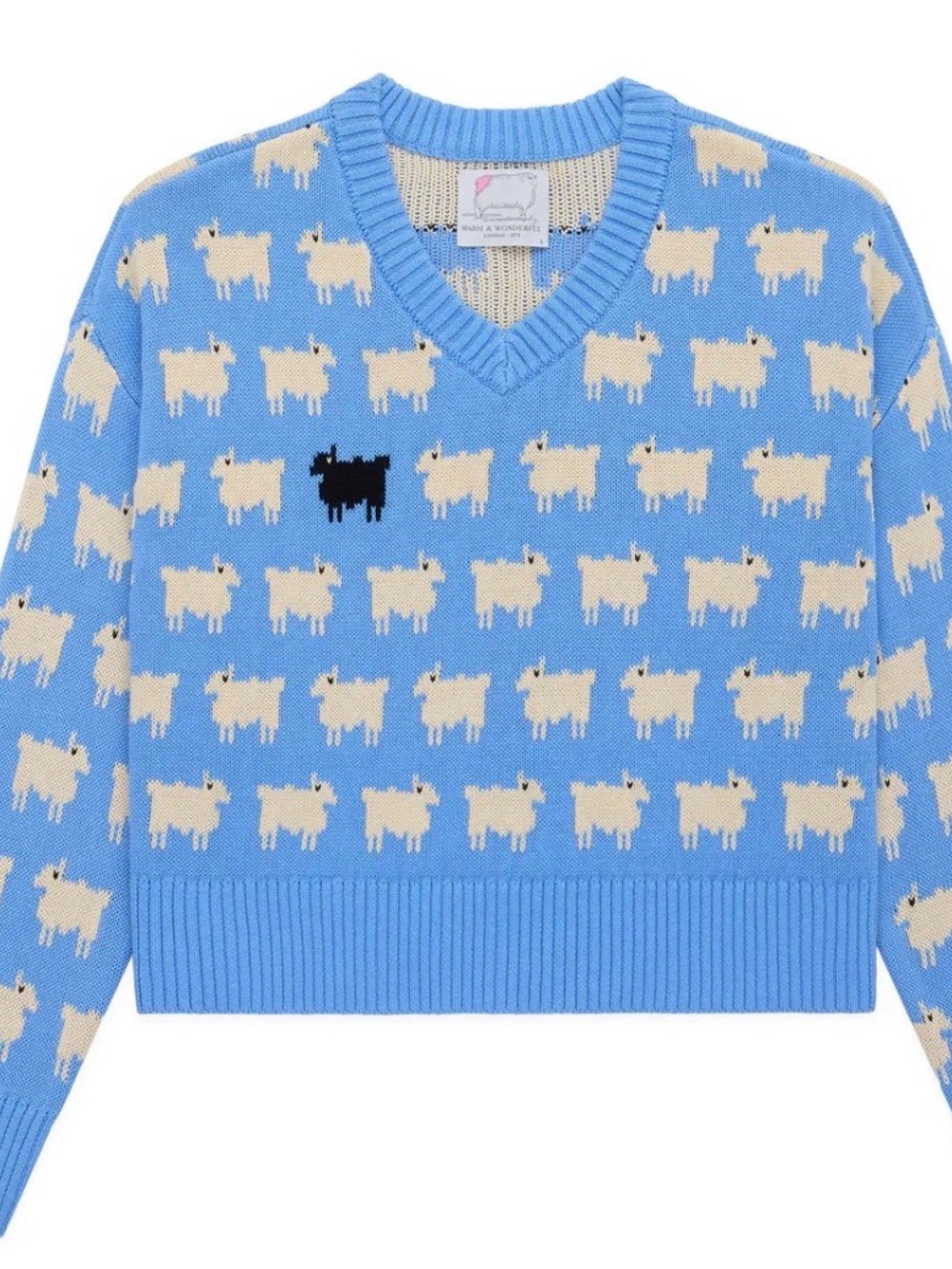 Warm & Wonderful x Rowing Blazers “Princess Diana” V-Neck Sheep Sweater Blue S